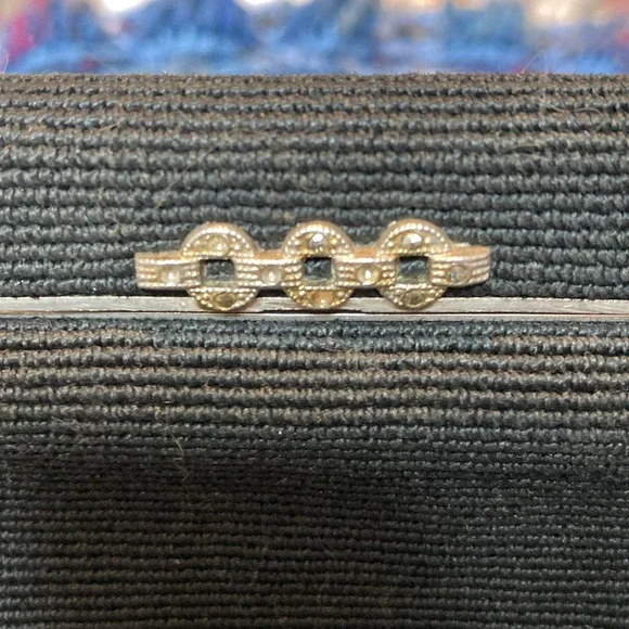 1940s Genuine Korday black cord handbag/clutch. Vintage - Picture 5 of 8